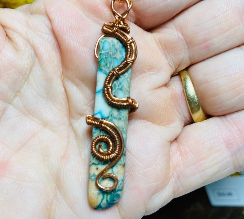 white quartz necklace Wire wrapped Stone Quartz or Stone Necklace one of a kind Blue Jasper stone necklace Wire wrapped Quartz