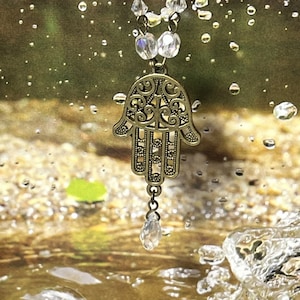 Bronze Hamsa Hand Pendand, Bronze Hand of Fatima Pendant,  Hamsa Hand Jewelry,  handcrafted