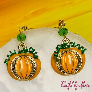 Pumpkin Earrings for Fall - Autumn Earrings - Halloween Pumpkin earrings - Fall Jewelry - Fall Earrings - Pumpkin earrings - Autumn Jewelry