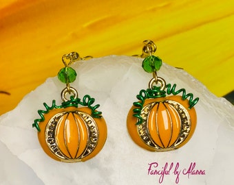 Pendientes de calabaza para otoño - Pendientes de otoño - Pendientes de calabaza de Halloween - Joyas de otoño - Pendientes de otoño - Pendientes de calabaza - Joyas de otoño