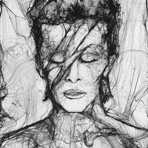 Arte dei collant ispirata a David Bowie su lussuosa carta perlescente