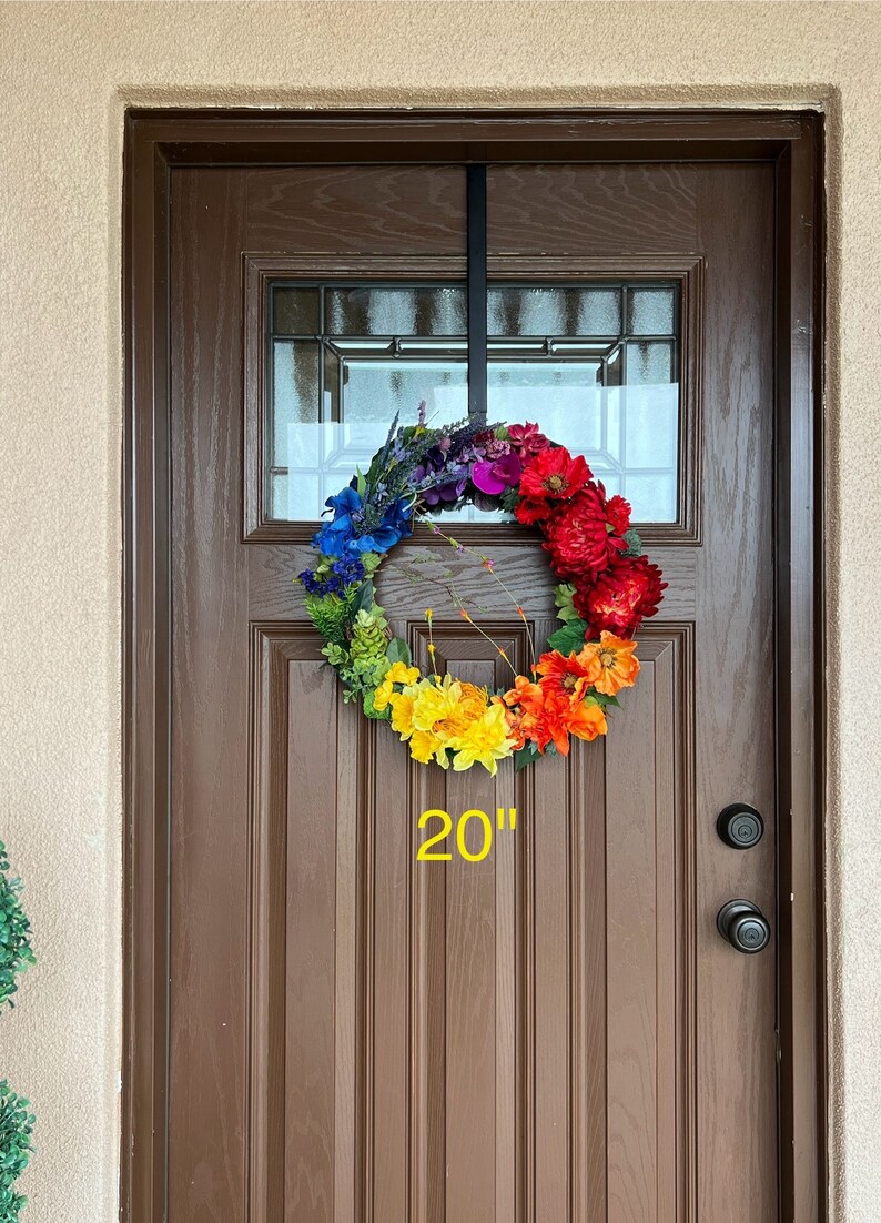 LGBTQ Rainbow PRIDE Wreath for front door decor, front porch decor, Colorful spring summer, rainbow decor, gift, bestseller image 6