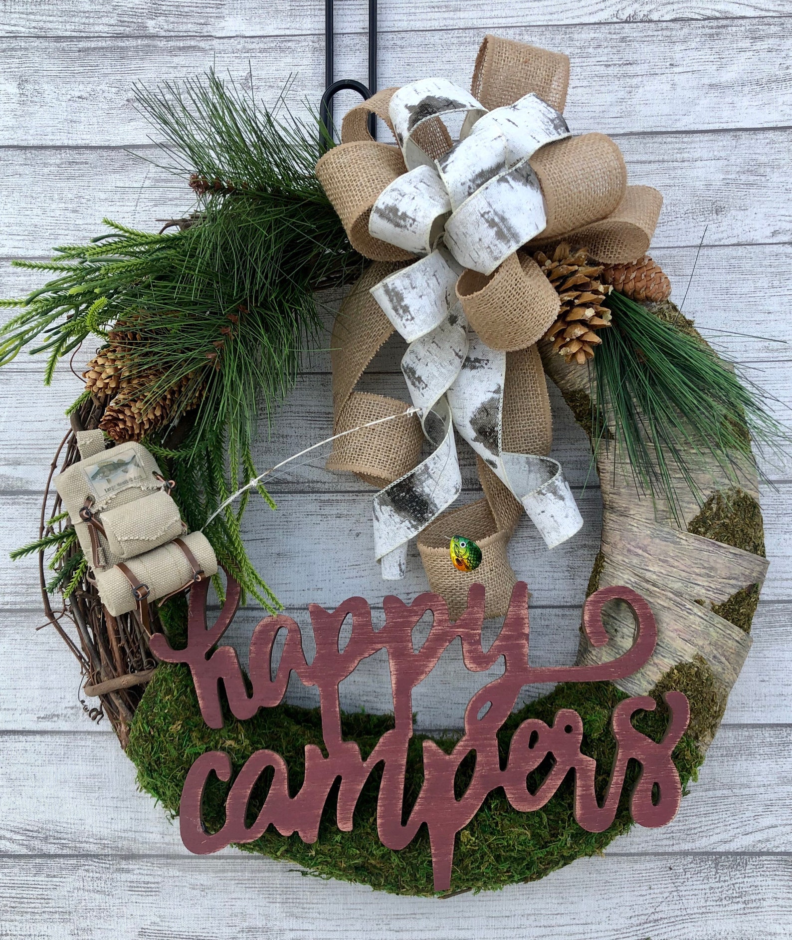 Camping Wreath for front door Mountain Wall decor RV Wreath Etsy