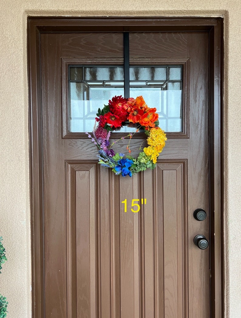 LGBTQ Rainbow PRIDE Wreath for front door decor, front porch decor, Colorful spring summer, rainbow decor, gift, bestseller image 5