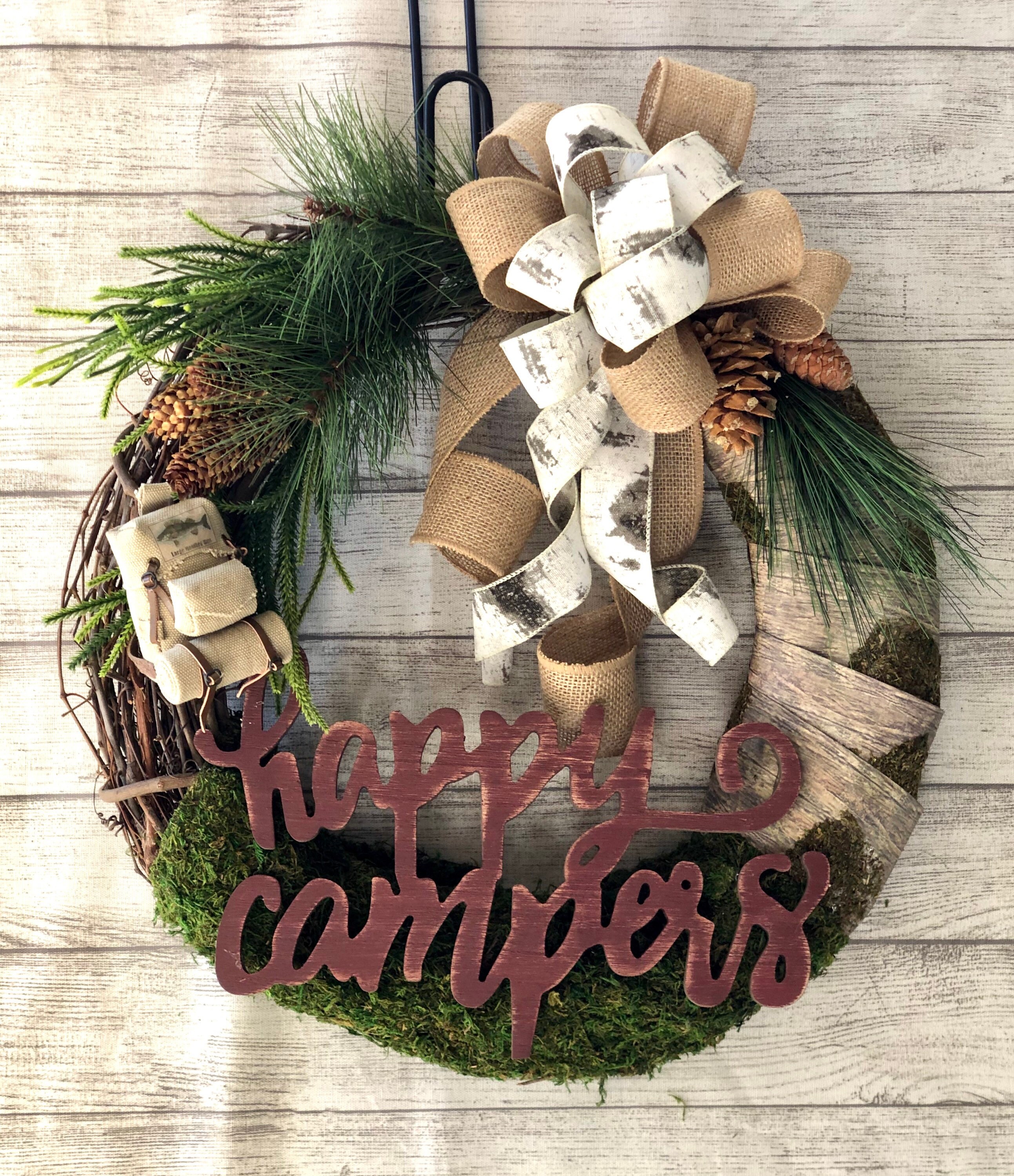 Camping Wreath for front door Mountain Wall decor RV Wreath Etsy