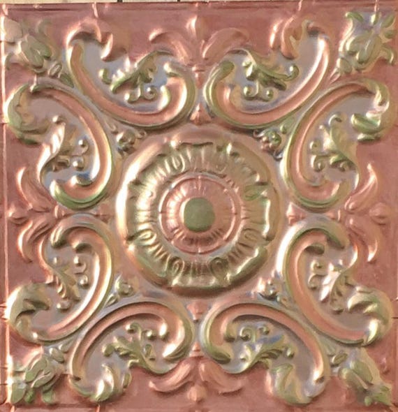 Tin Ceiling Tile Large Burnt Orange Ceiling Tile Copper Etsy
