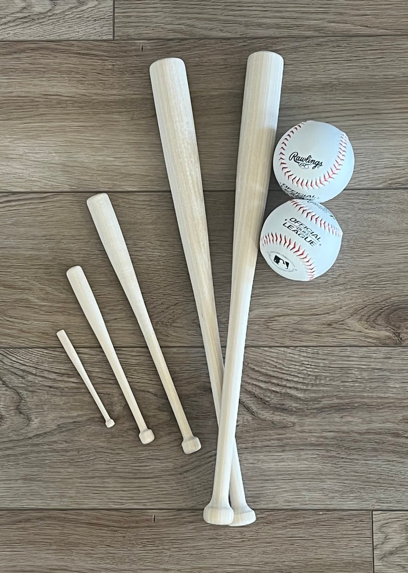 Mini Baseball Bats hand crafted USA, Smart Doll accessory, solid wood, American made and sourced, Waldorf Doll, wreath attachments 418 image 9