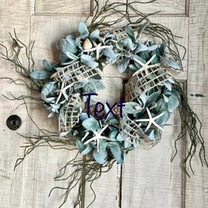 Coastal Wreath for front door, Sea Shell, starfish, Bestselling everyday beach Wreath, front porch, Knobby Starfish, natural Beach decor 21 Inches