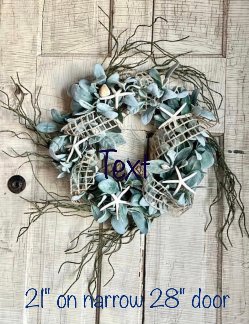 Coastal Wreath for front door, Sea Shell, starfish, Bestselling everyday beach Wreath, front porch, Knobby Starfish, natural Beach decor 21 Inches