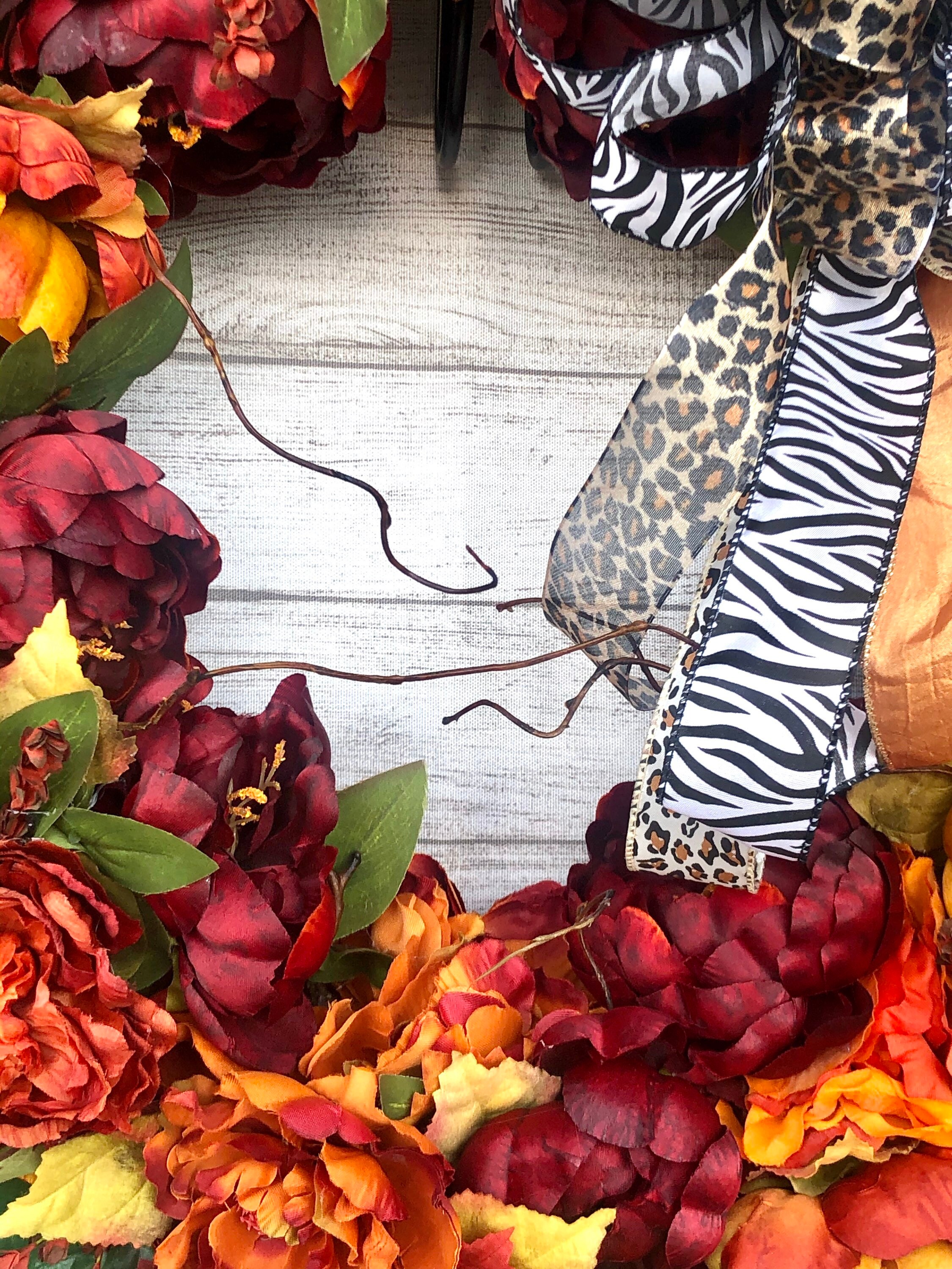Animal print Fall Wreath for front door Leopard Fall wreath Etsy