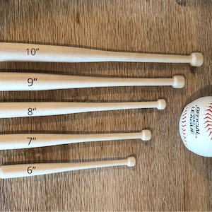 Mini Baseball Bats hand crafted USA, Smart Doll accessory, solid wood, American made and sourced, Waldorf Doll, wreath attachments 418 image 1