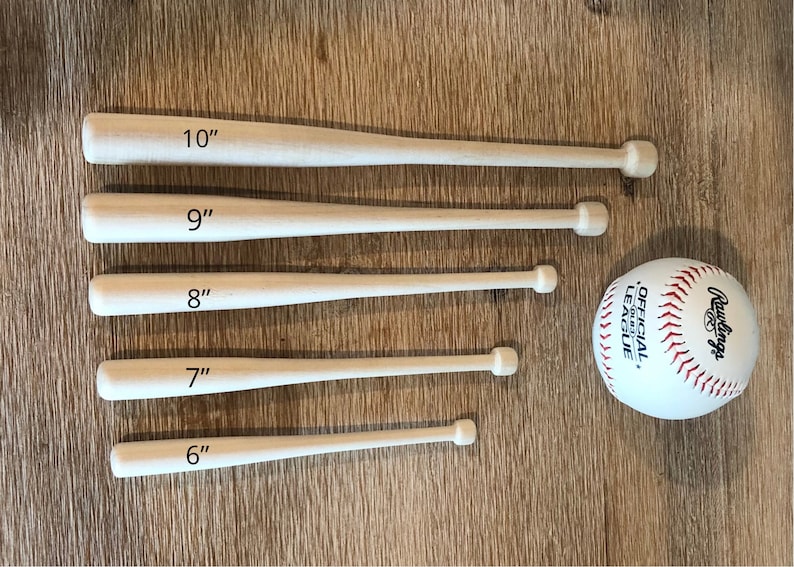 Mini Baseball Bats hand crafted USA, Smart Doll accessory, solid wood, American made and sourced, Waldorf Doll, wreath attachments 418 image 1