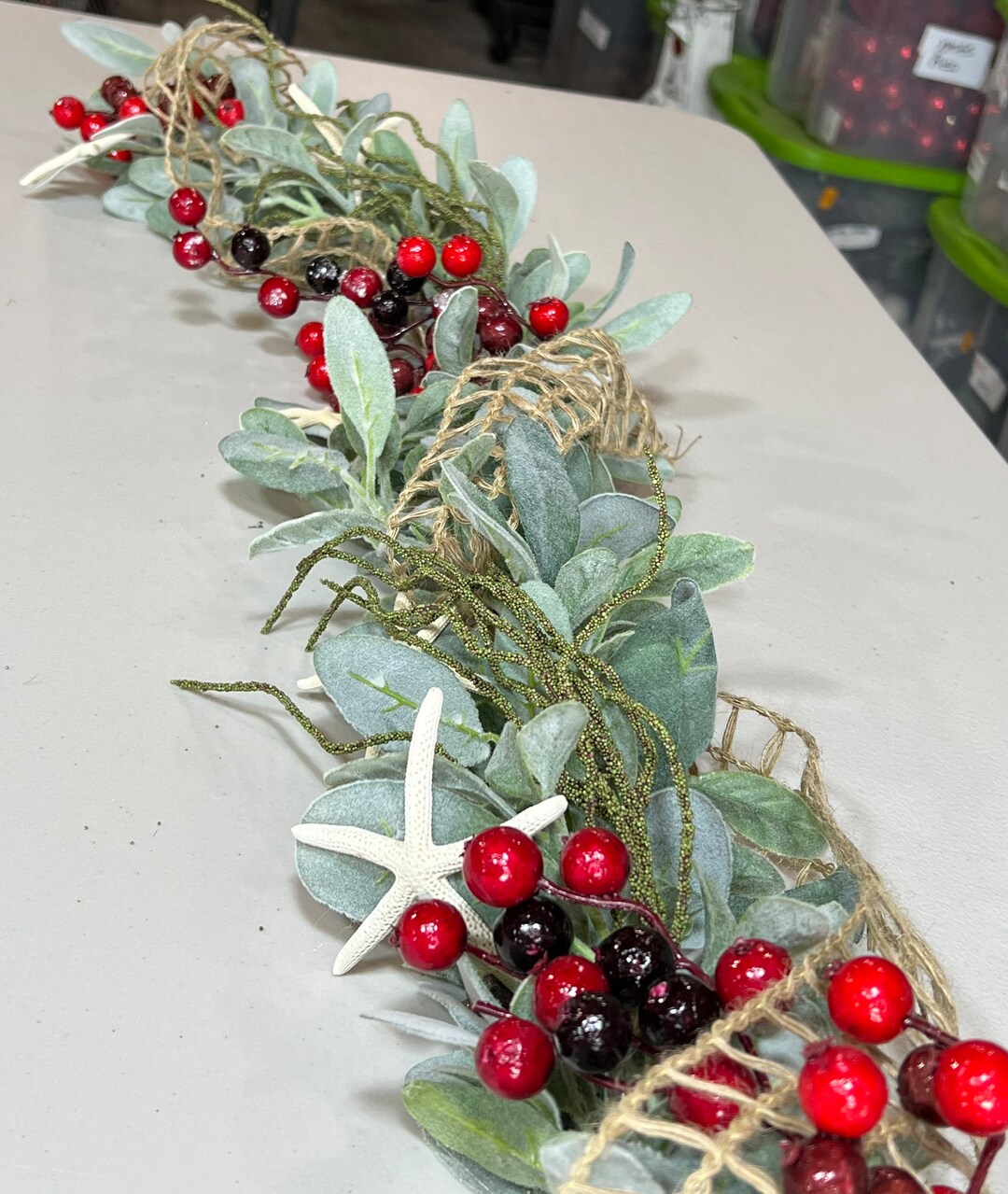 Coastal Christmas Garland, Natural Beach, Fireplace Mantle, Xmas Garland for Front Door, Table