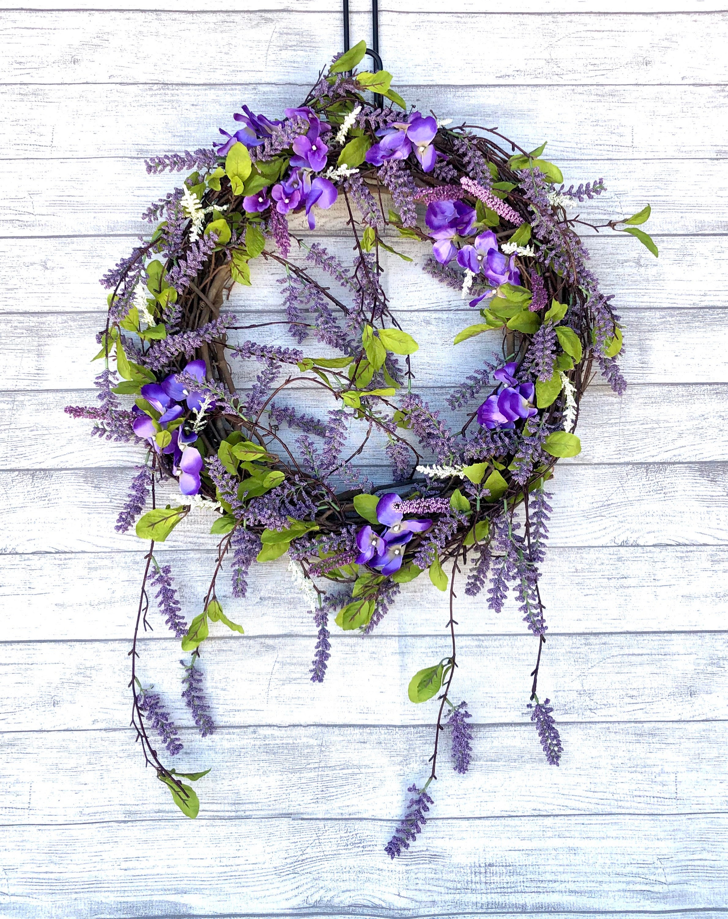 Lilac Wreath for front door Lilac Summer wreath Lilac Etsy