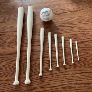 Mini Baseball Bats hand crafted USA, Smart Doll accessory, solid wood, American made and sourced, Waldorf Doll, wreath attachments 418 image 8