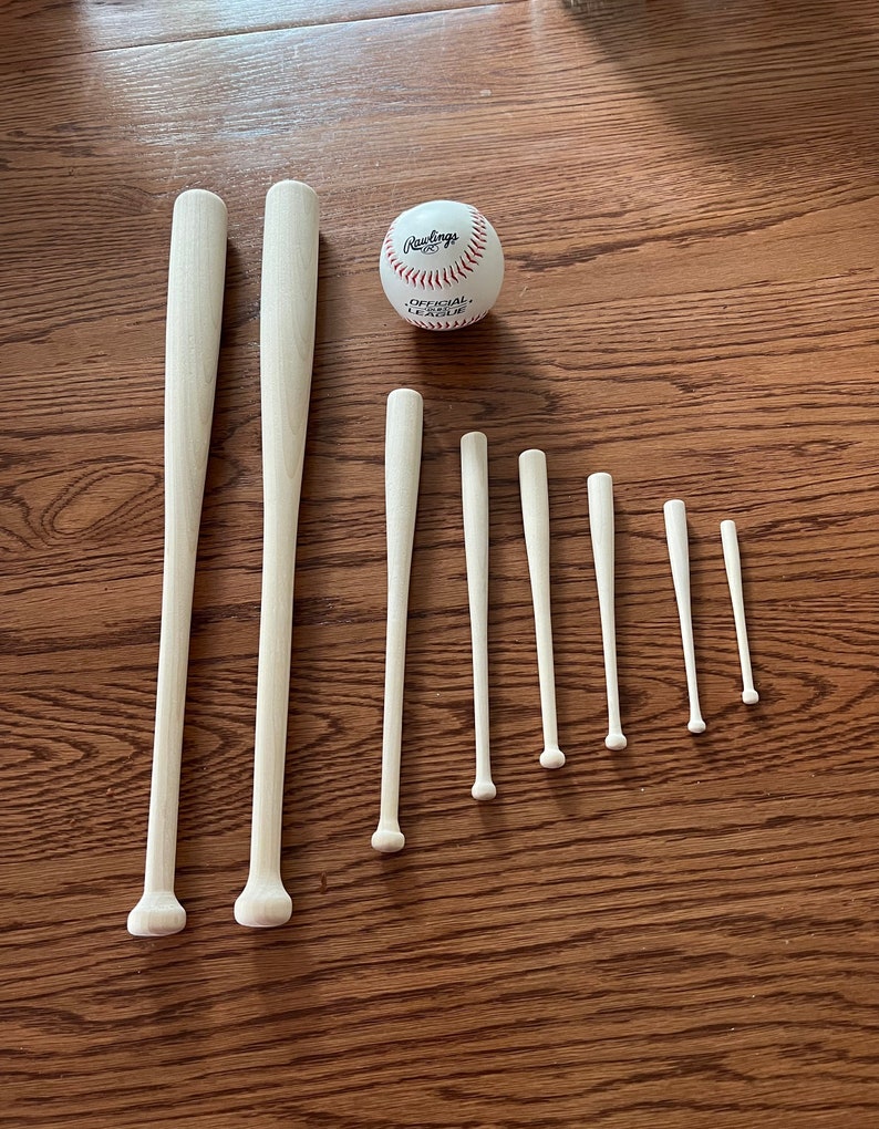 Mini Baseball Bats hand crafted USA, Smart Doll accessory, solid wood, American made and sourced, Waldorf Doll, wreath attachments 418 image 8