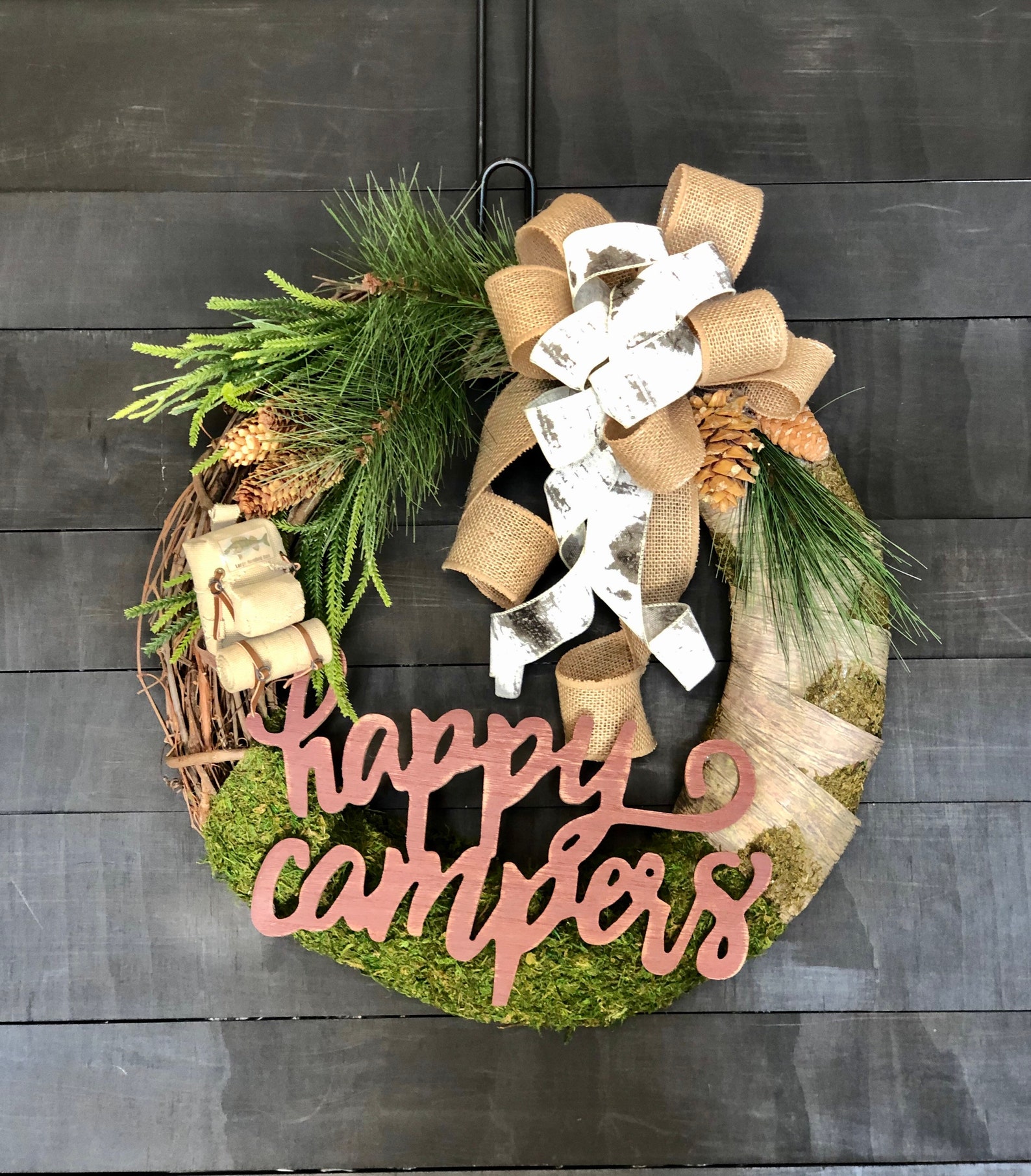 Camping Wreath for front door Mountain Wall decor RV Wreath Etsy