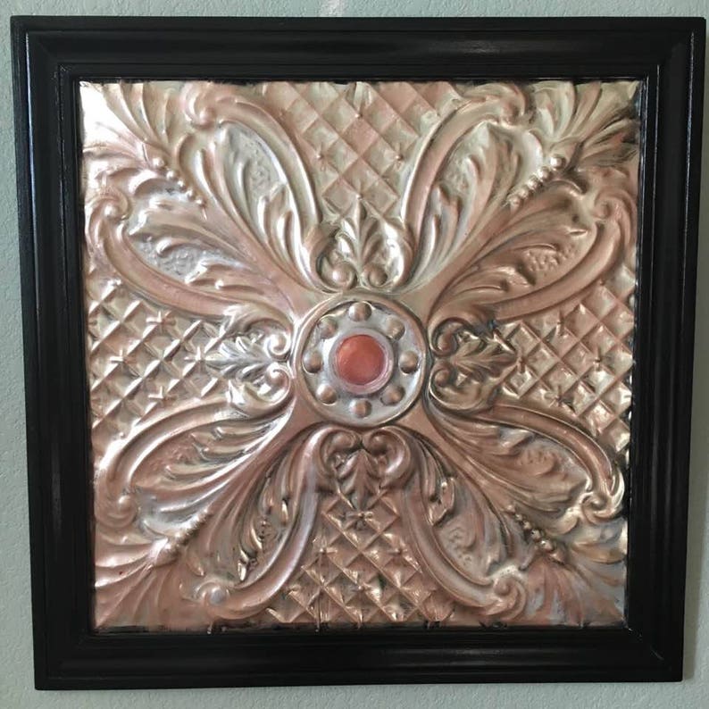 Ceiling Tile Vintage Design Rose Gold Silver And Copper Etsy