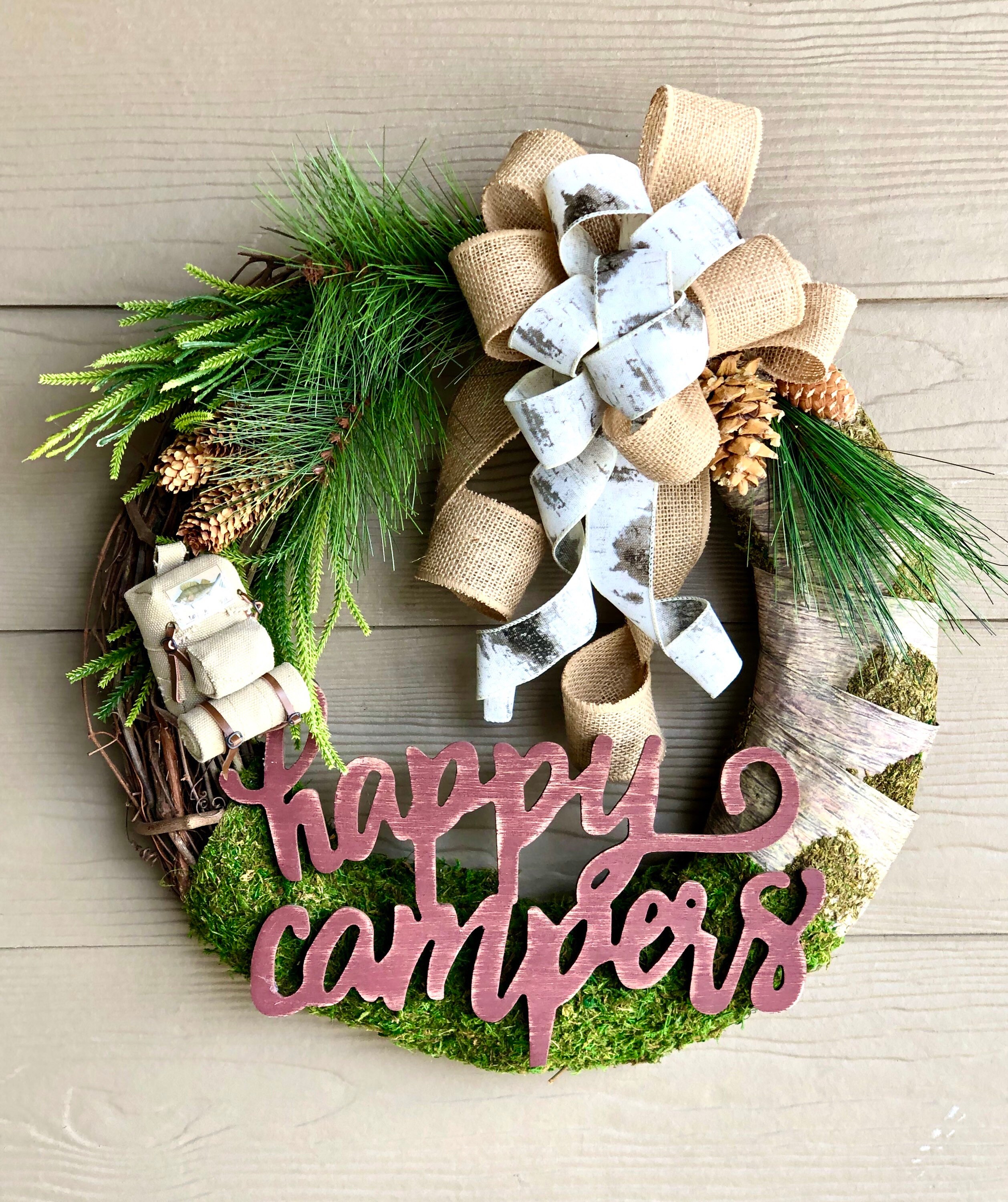 Camping Wreath for front door Mountain Wall decor RV Wreath Etsy