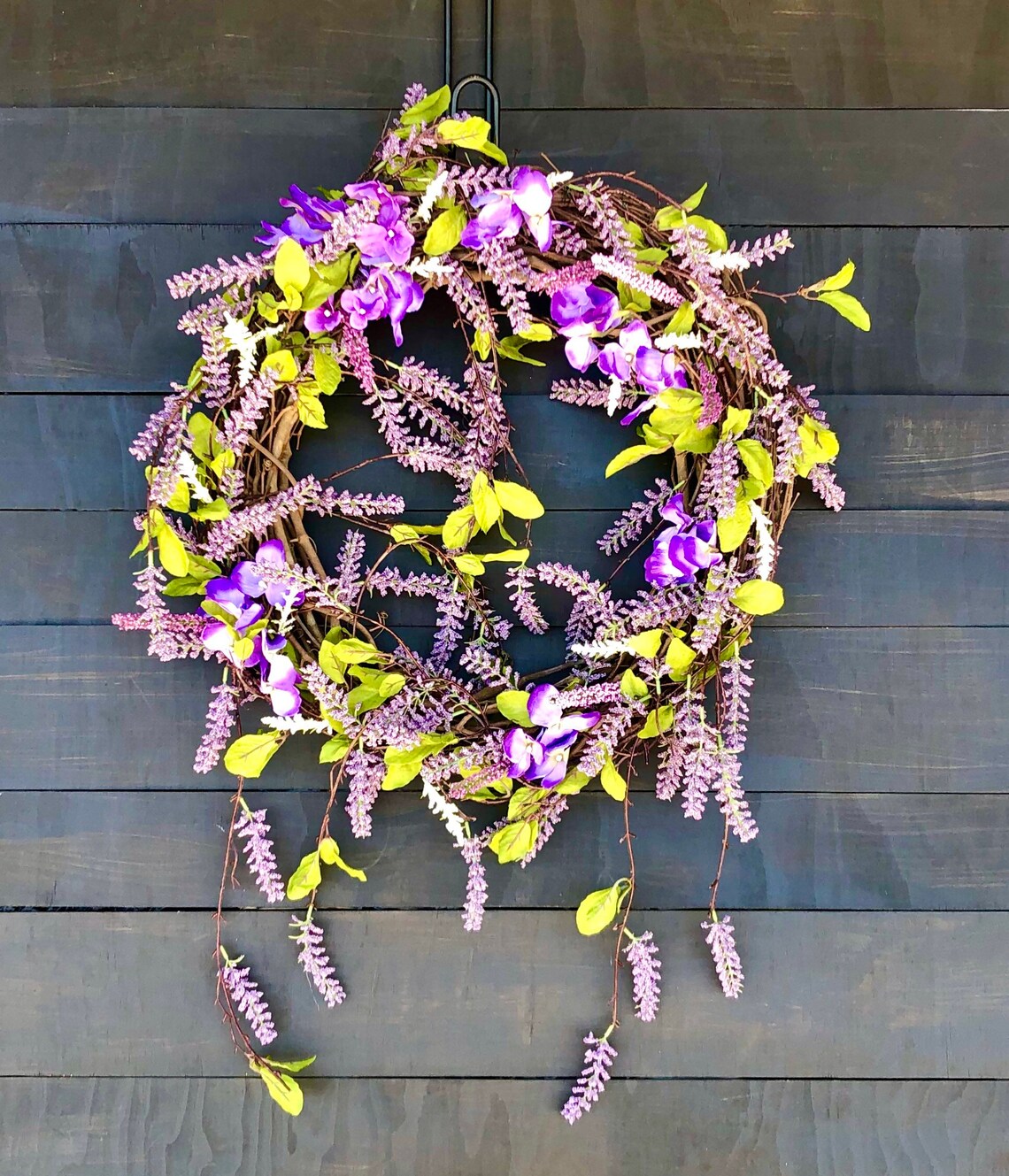Lilac Wreath for front door Lilac Summer wreath Lilac Etsy