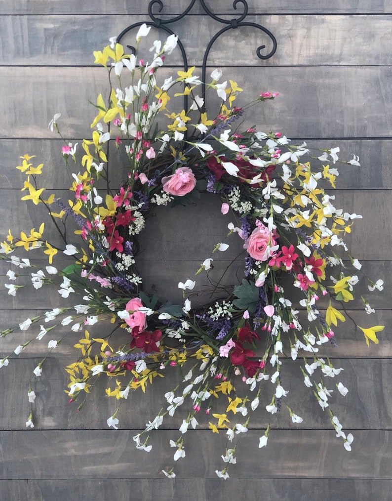 just convo me 27 x 27 plus custom requests welcome Large Spring Wreath Spring Wildflower Wreath
