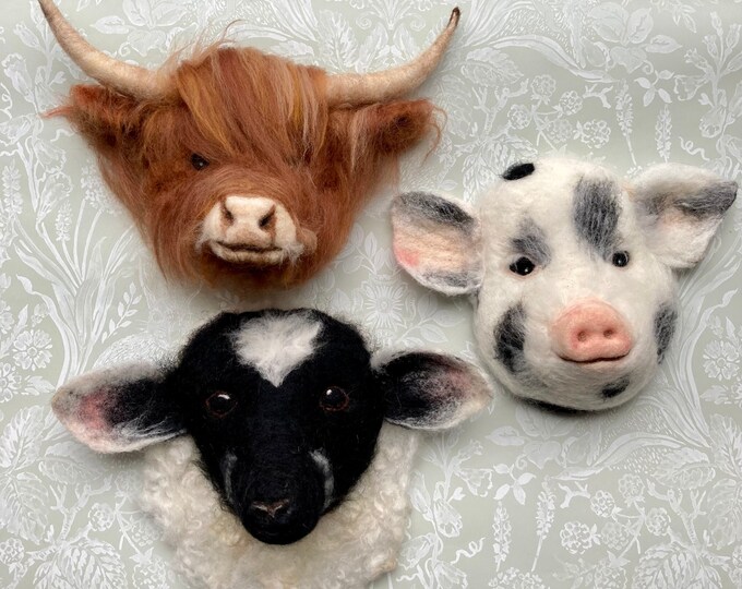 Quail Ceramic Animal Head Wall Vase, Animal Head, Hand Painted Ceramic