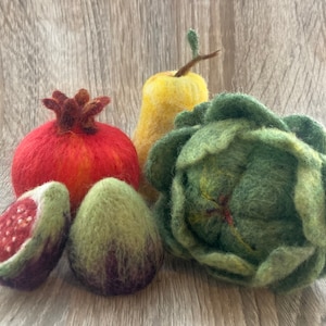 Felted Fruit Decor: Wool Artichokes, Figs, Pomegranates