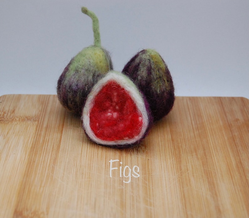 Artichokes, figs, pomegranates for decoration, felted fruits for decoration, Fruits for table decoration image 7