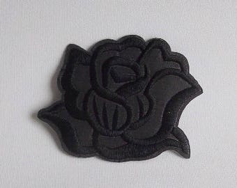 Black Rose//Flower Patch Iron On Lot Of 4 New