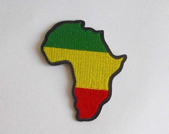 Patch afrique, Patch drapeau africain, Écusson Afrique, Patch thermocollant continent africain