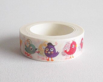 Birds washi tape, Kawaii washi tape bird, Cute washi tape, Kawaii washi paper tape