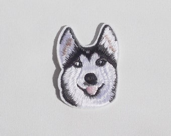 Patch husky, Patch chien, Écusson thermocollant, Patch thermocollant broderie chien