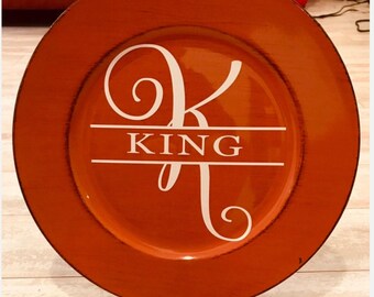 Personalized Charger Plate - Etsy