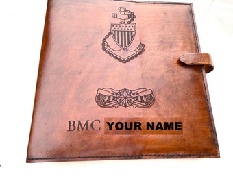 USCG Chief Charge Book, Petty Officer, 3 ring binder, CCTI, rank rate personalized, leather, calendar, binder, organizer, gift