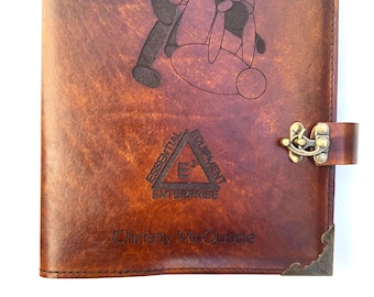 Mini 3 ring binder - 8.5 X 5.5 binder - leather book cover - calendar - organizer