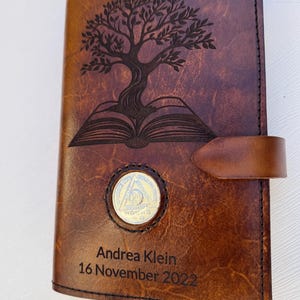 Custom Hand-Carved Leather Military Book Cover, Personalized Journal, Officer Gift Bild 15
