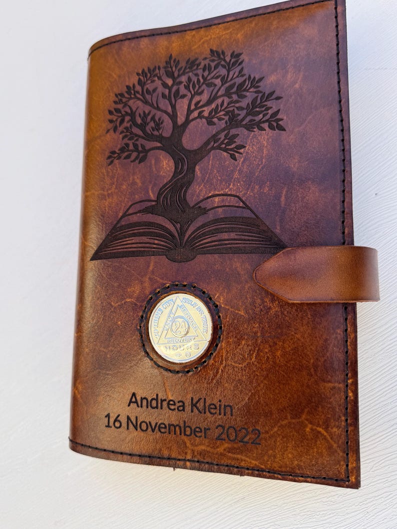 Custom Hand-Carved Leather Military Book Cover, Personalized Journal, Officer Gift Bild 15