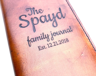 Custom Leather Family Journal, Wedding Guestbook, Genealogy Book
