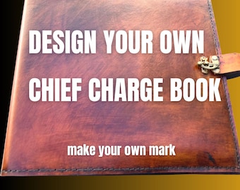 Personalized USCG Chief Charge Book, Leather 3-Ring Binder Cover