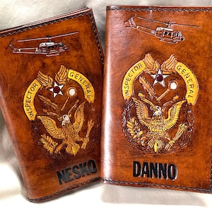 ADD COLOR to your Green Book Cover, Upgrade to Leather book cover, Military Book, Leather Cover, deployment gift, retirement, promotion gift