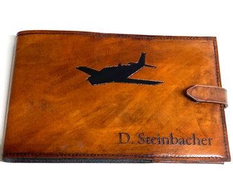 Jeppesen professional log book leather cover, Army Pilot, custom log book cover, personalized army gift, deployment, retirement, promotion