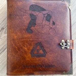 Custom Hand-Carved Leather Military Book Cover, Personalized Journal, Officer Gift Bild 19