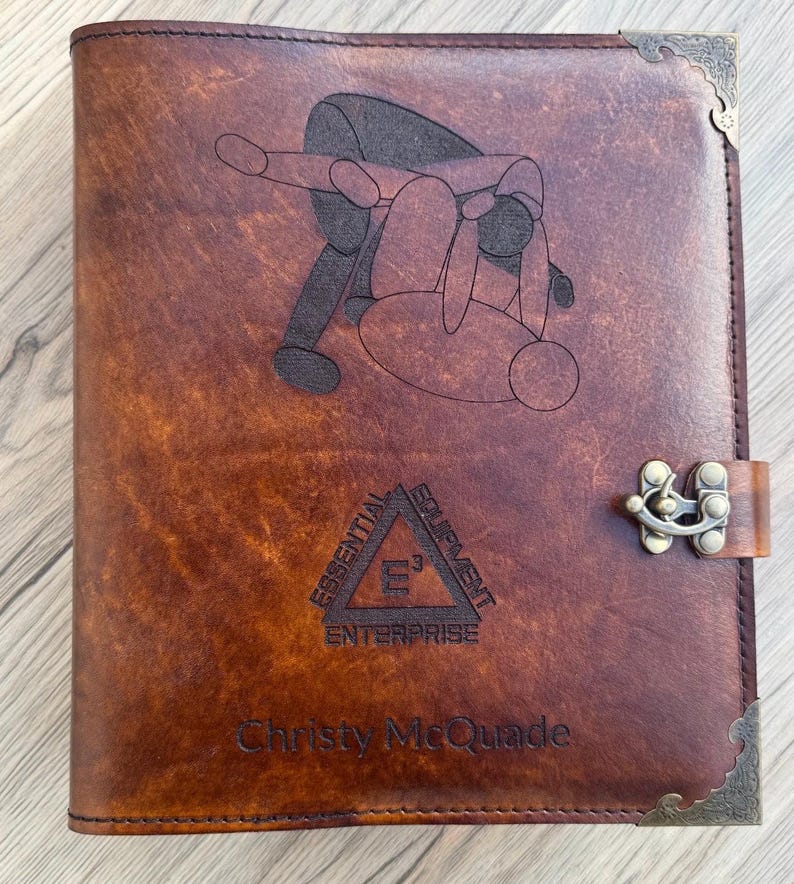 Custom Hand-Carved Leather Military Book Cover, Personalized Journal, Officer Gift Bild 19