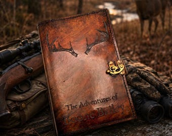 Custom Leather Hunting Journal, Family Keepsake Book