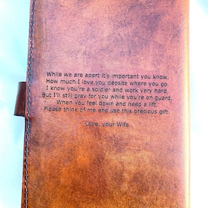 Personalized Rising Eagle Leather Book Cover, Military Journal Gift Warrant Officer image 11