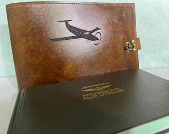 Handmade Leather Pilot Log Book Cover, Personalized Army Gift