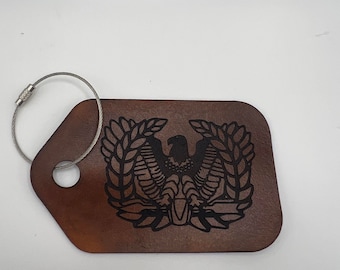 Personalized Leather Military Luggage Tag, Custom Travel Gift