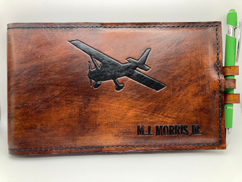 ASA Pilot Log Book Leather Cover Personal Pilot Log Book Etsy