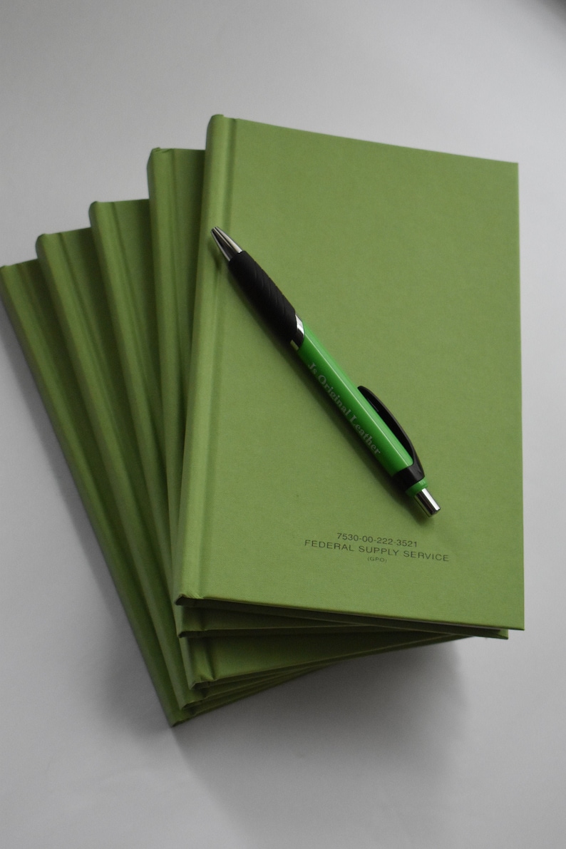 Green Military Notebook Bundle, 5.5"x8" bild 3