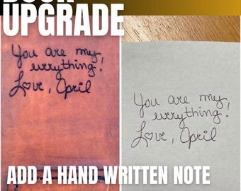 Engraved Leather Note Add-on for Green Book Cover